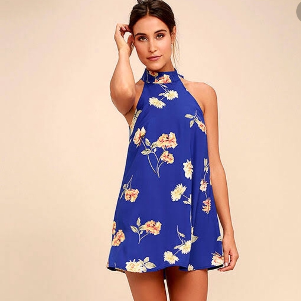 Lulu’s | ‘Darling Dearest’ Blue Floral Swing Dress